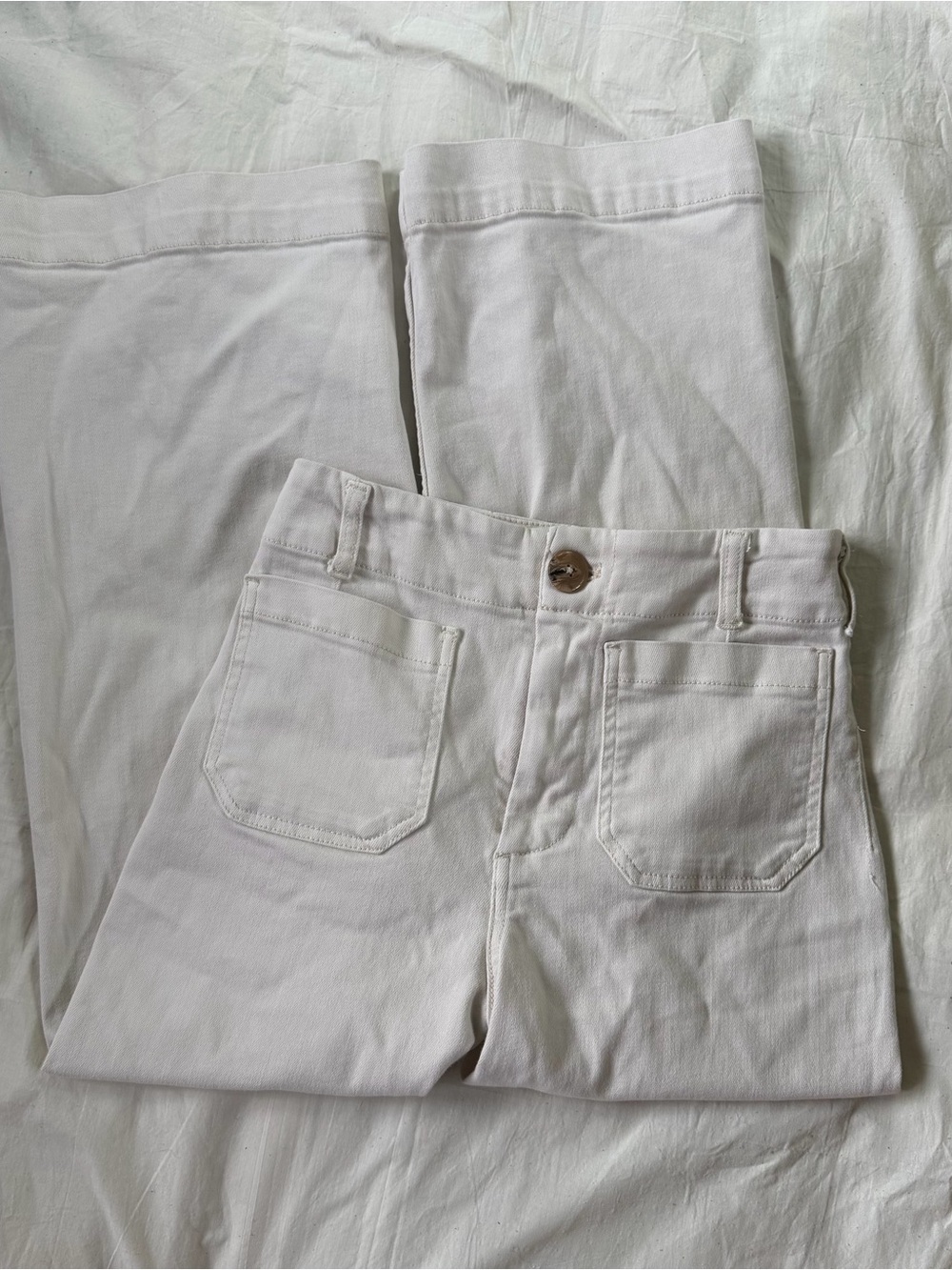 Maeve The Colette White High-Rise Wide Leg Jeans
